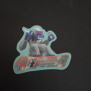 Dutch Bros Vibrant Yeti Snowboard Sticker